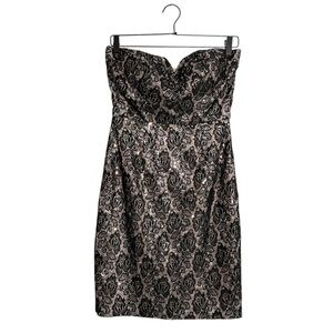 Bisou Bisou Black Lace Strapless Bodycon Dress Y2K Size 6 Party Cocktail